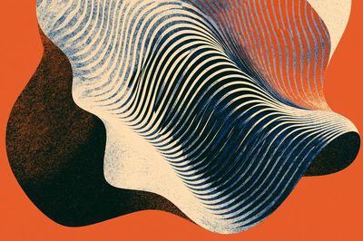 Orange Wave Abstract Poster. poster