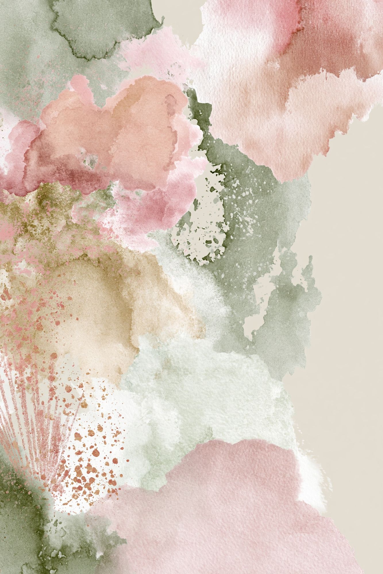 Pastel Watercolor Bloom Print. poster — abstract art