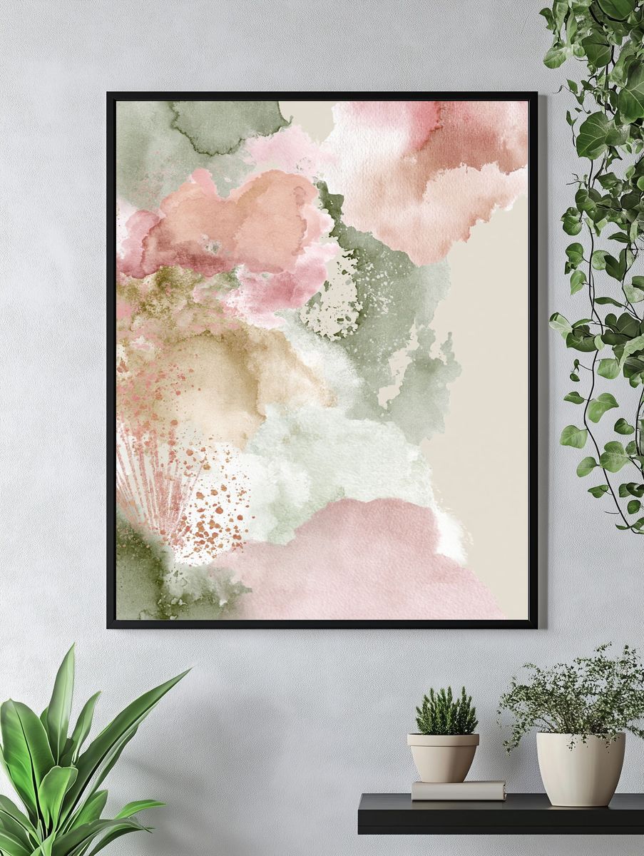 Pastel Watercolor Bloom Print. — room view 4