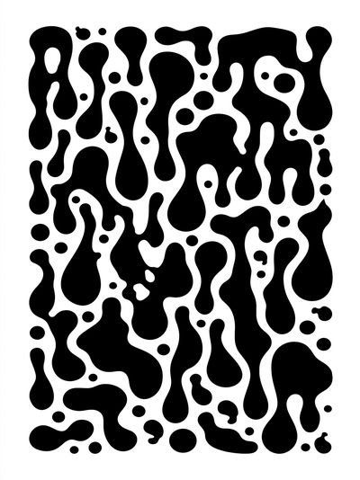 Black Organic Blob Abstract Poster.