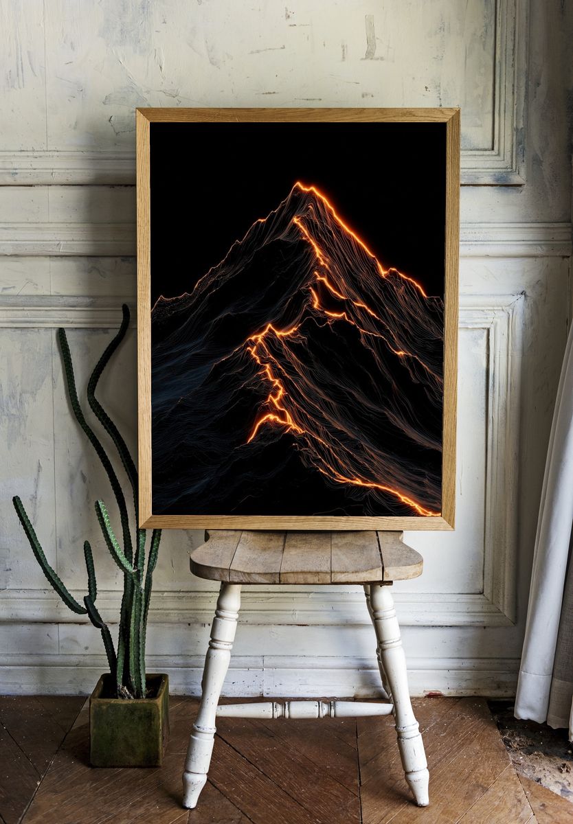Lava Ridge Abstract Print. — room view 1