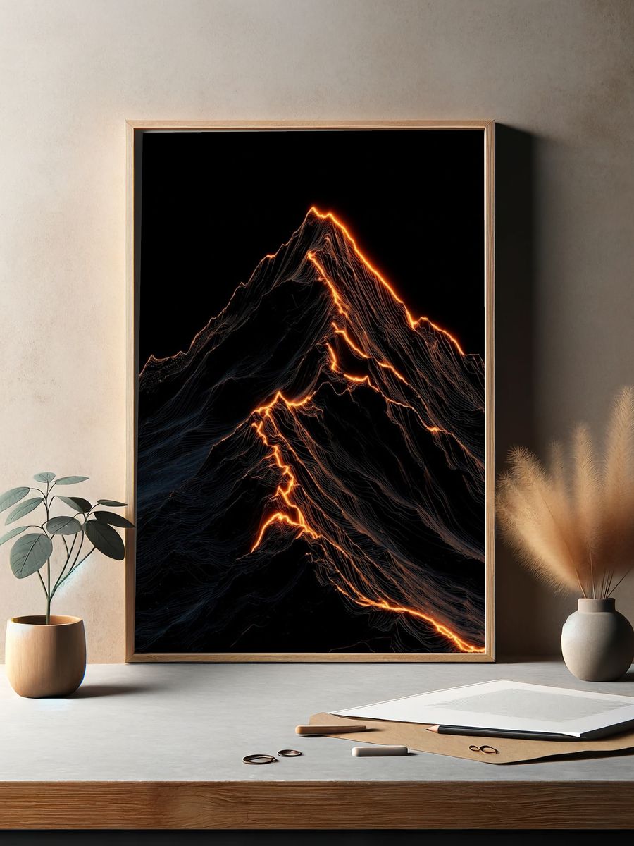 Lava Ridge Abstract Print. — room view 2
