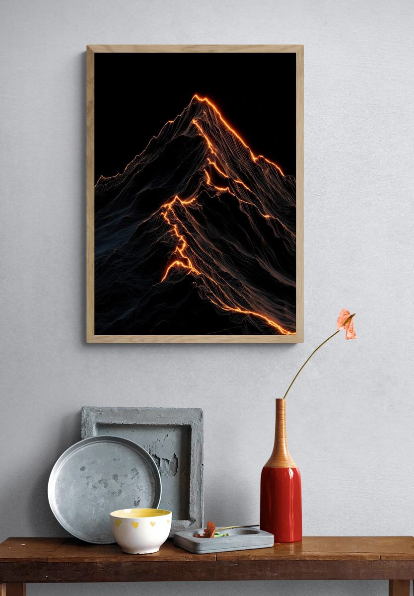 Lava Ridge Abstract Print. — room view 3