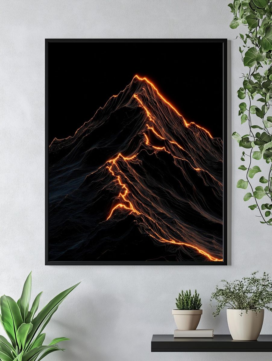 Lava Ridge Abstract Print. — room view 4