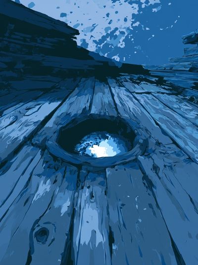 Blue Wooden Texture Abstract Print.