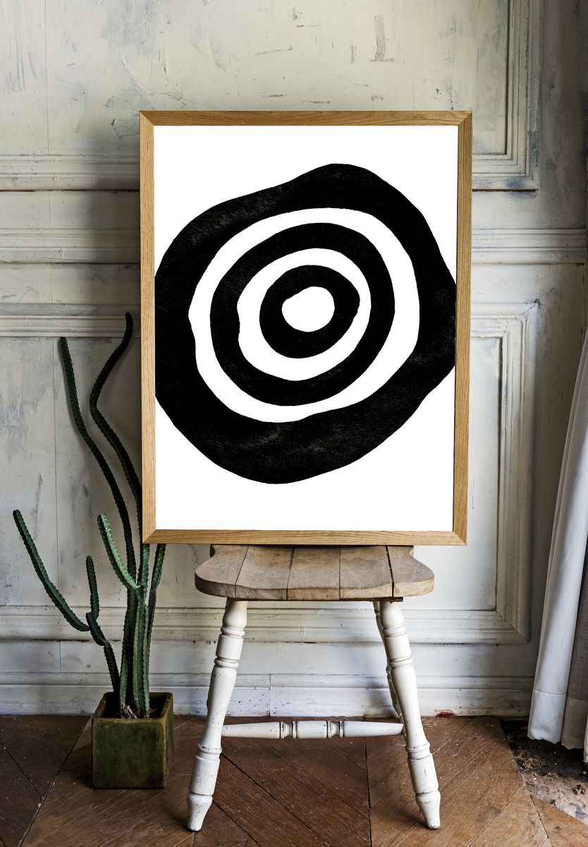 Concentric Ink Rings Poster. — room view 1