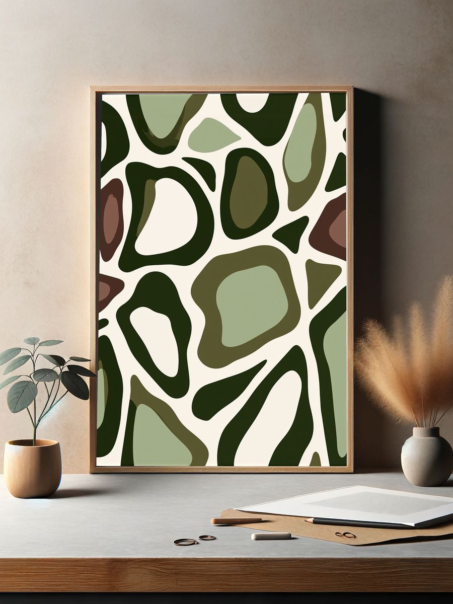 Organic Camouflage Abstract Poster. — room view 2