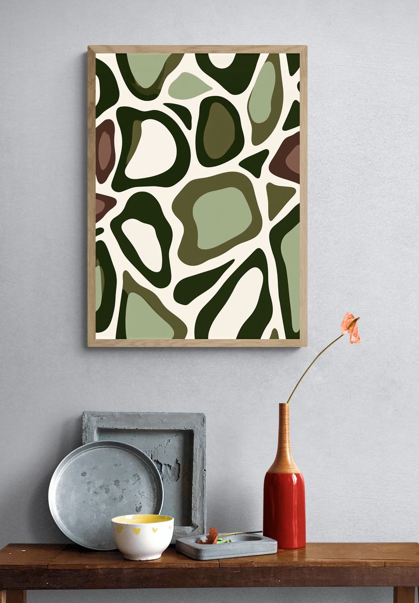 Organic Camouflage Abstract Poster. — room view 3