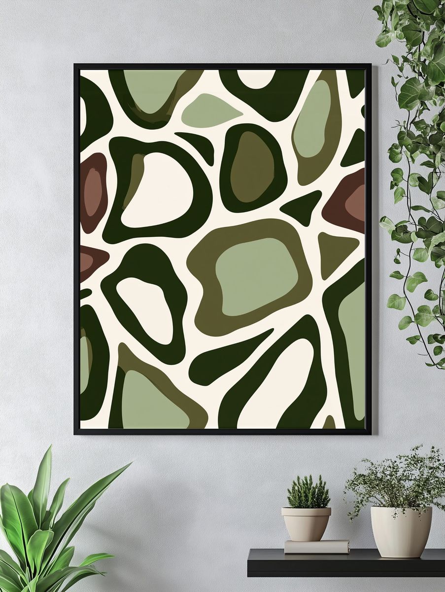 Organic Camouflage Abstract Poster. — room view 4