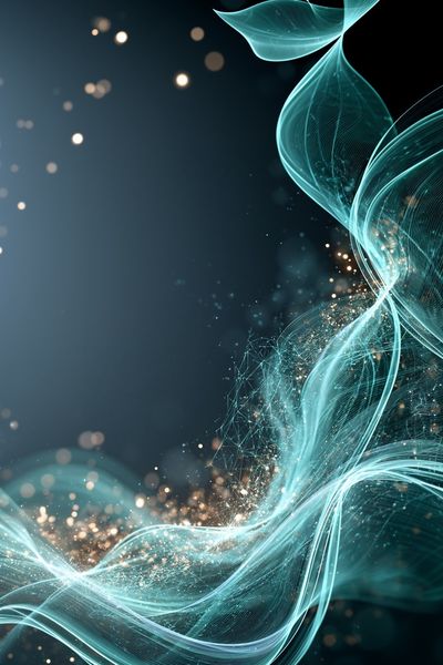 Aqua Light Waves Abstract Poster.