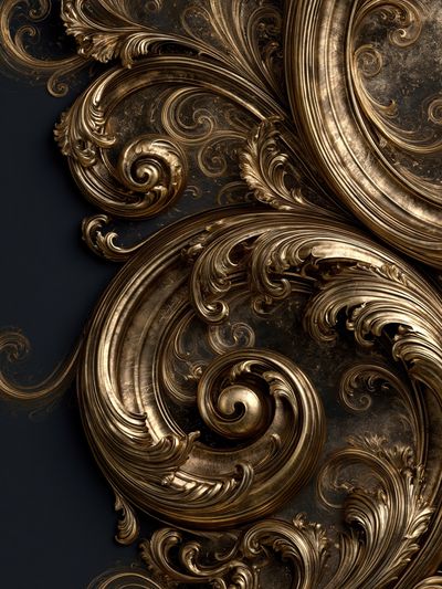 Baroque Gold Ornamental Abstract Poster.