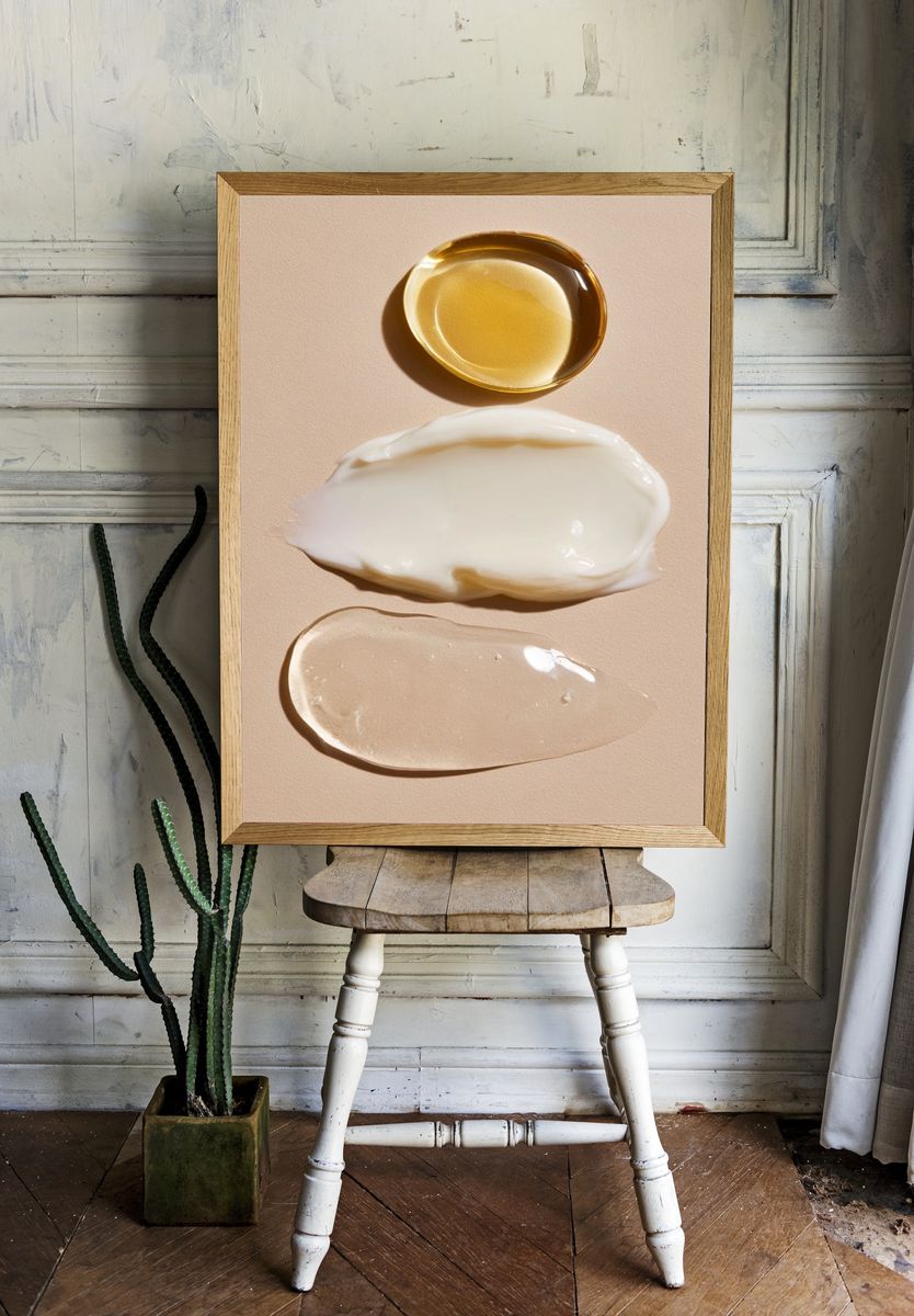 Golden Cream Texture Poster. room preview