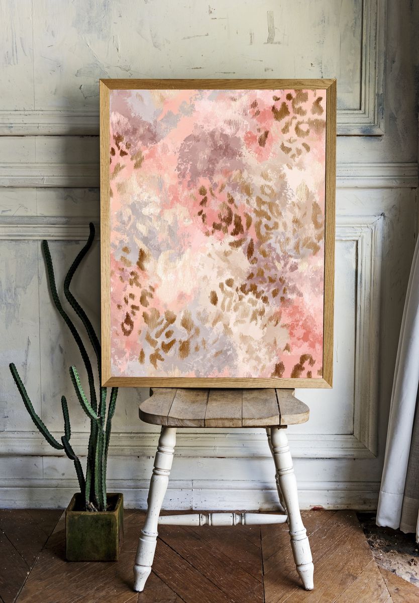 Blush Leopard Abstract Print. — room view 1