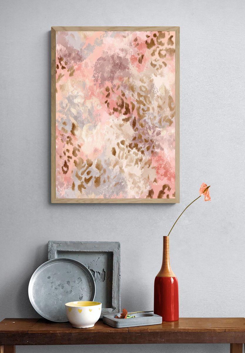 Blush Leopard Abstract Print. — room view 3