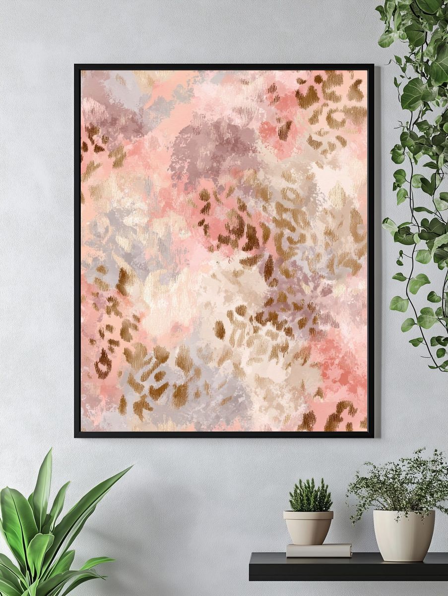 Blush Leopard Abstract Print. — room view 4