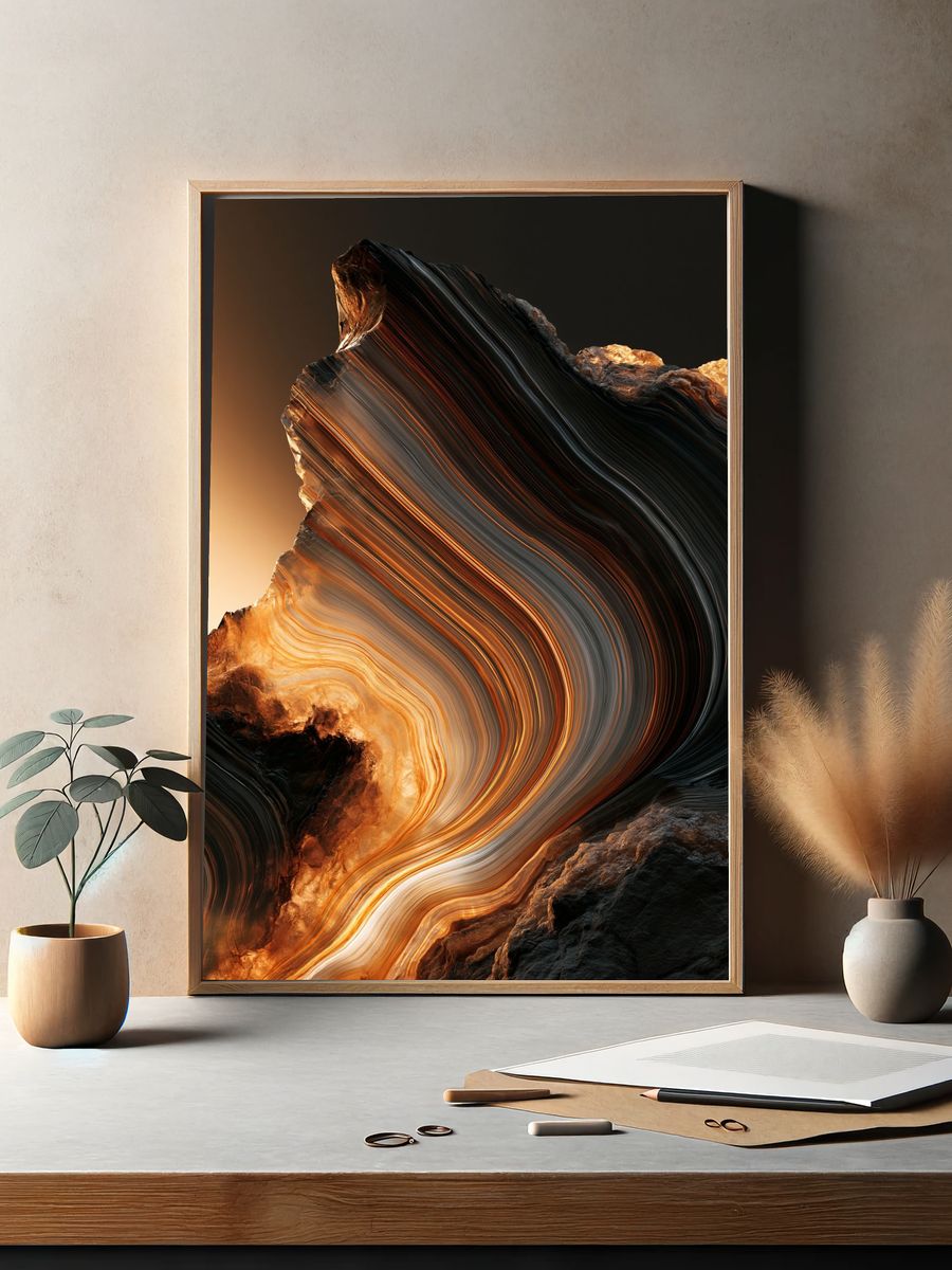 Molten Rock Abstract Poster. — room view 2