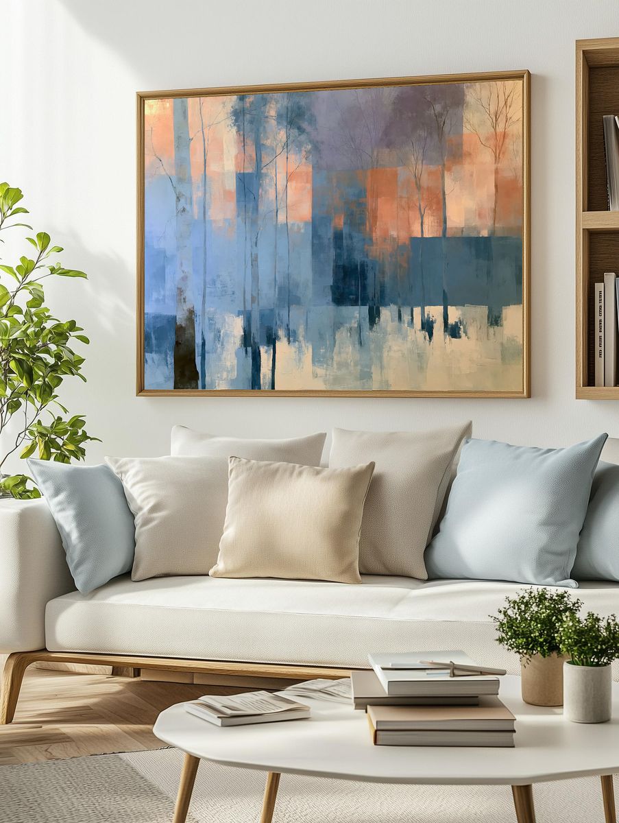 Misty Forest Abstract Print. — room view 2