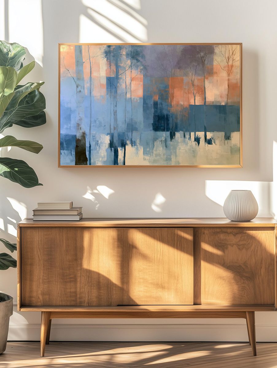 Misty Forest Abstract Print. — room view 3