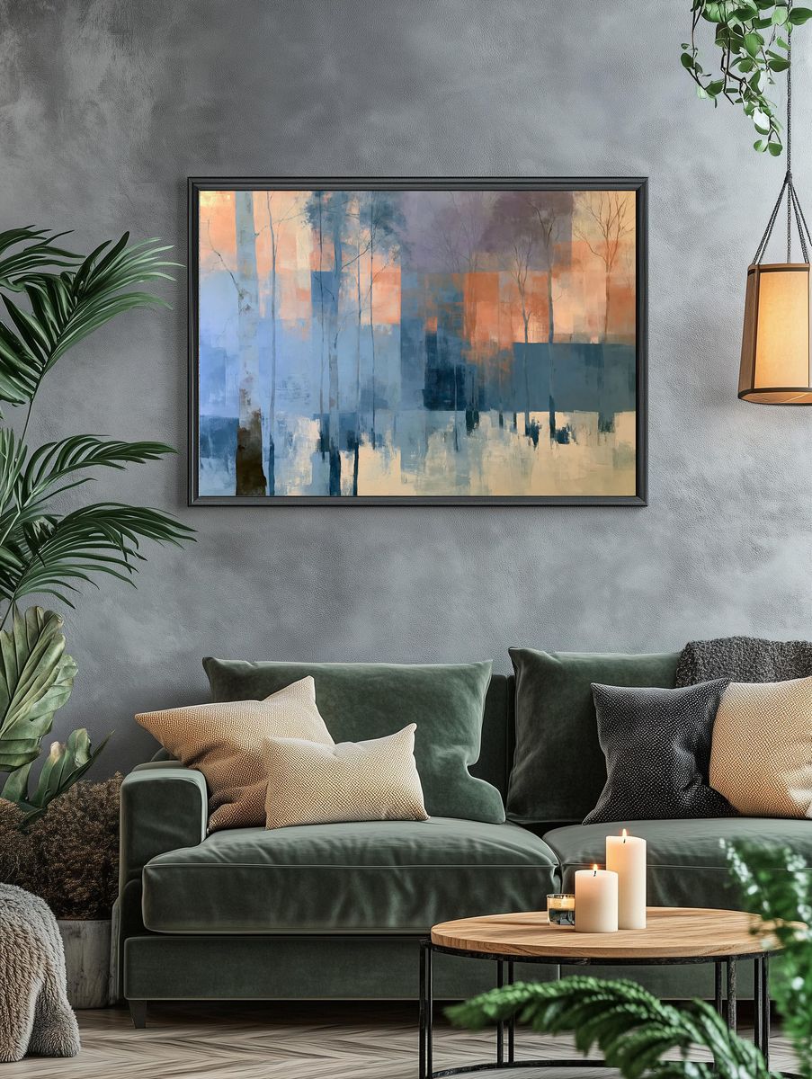 Misty Forest Abstract Print. — room view 4