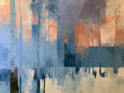 Misty Forest Abstract Print.