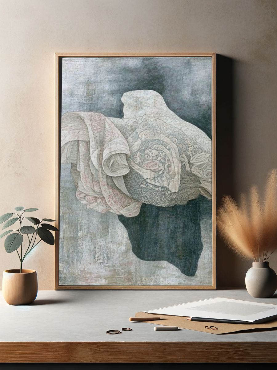 Abstract Textile Forms Poster. — room view 2