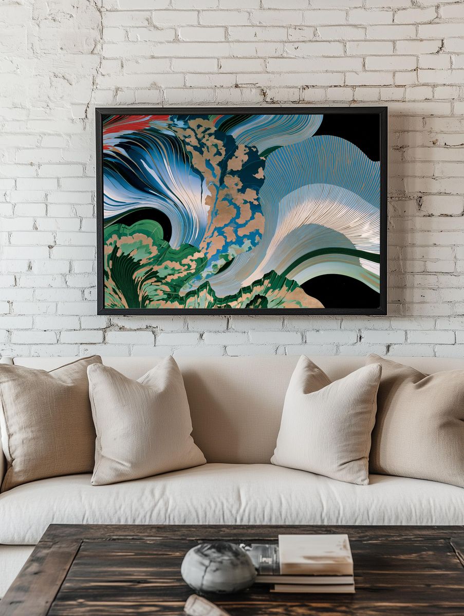Abstract Flow Botanical Poster. room preview