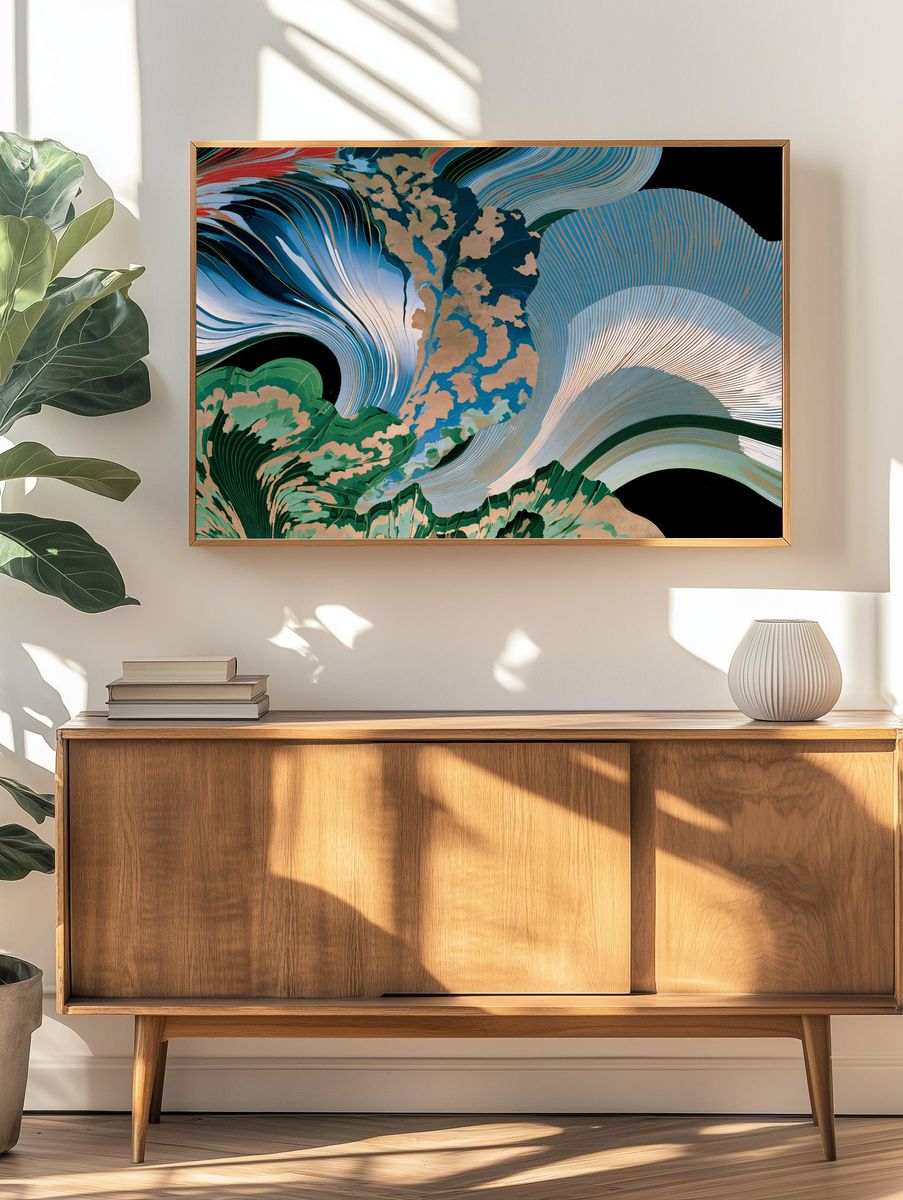 Abstract Flow Botanical Poster. — room view 3