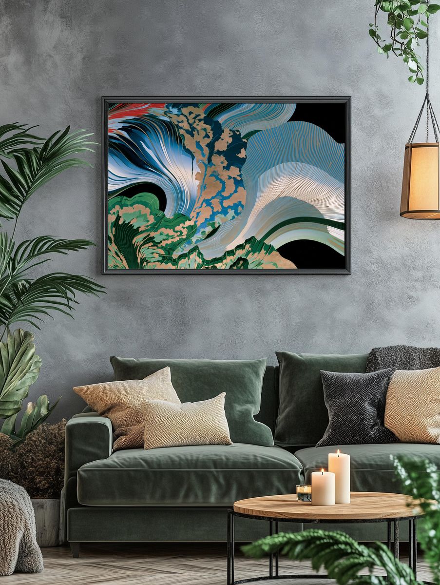 Abstract Flow Botanical Poster. — room view 4