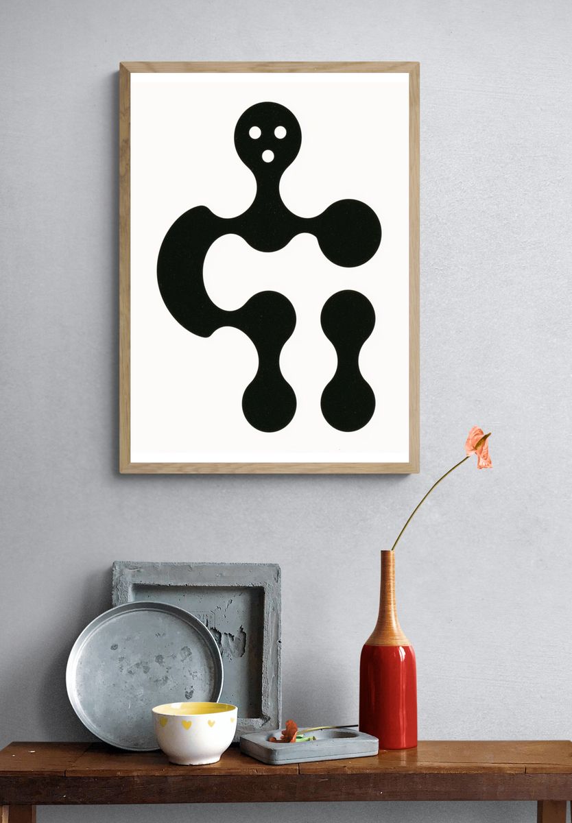 Black Organic Abstract Poster. — room view 3