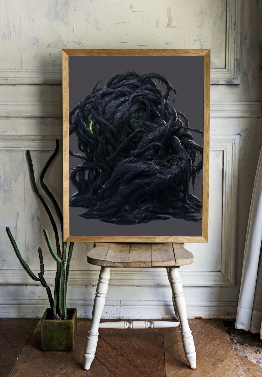 Dark Organic Abstract Poster. room preview