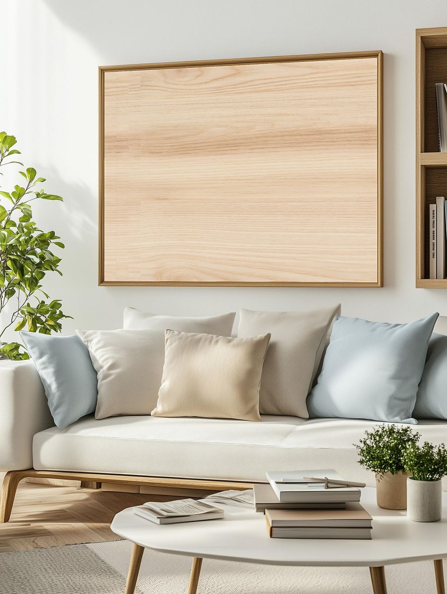 Light Birch Wood Texture Print. — room view 2