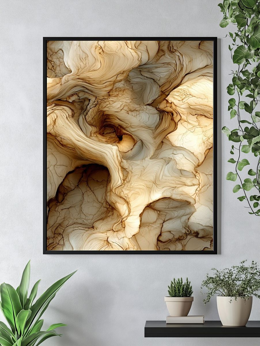 Organic Marble Flow Abstract Poster. — room view 4