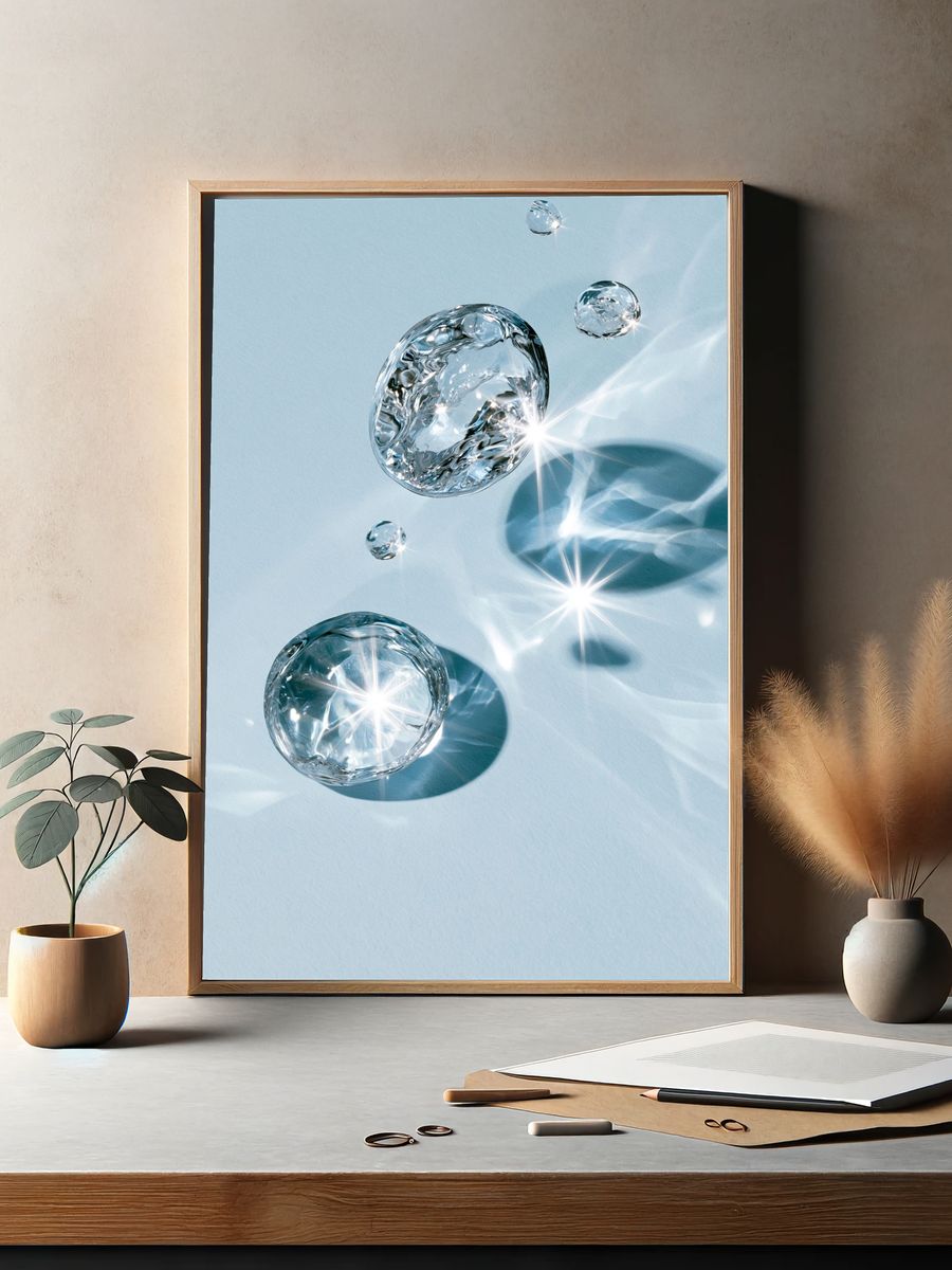 Crystal Water Drops Abstract Poster. — room view 2
