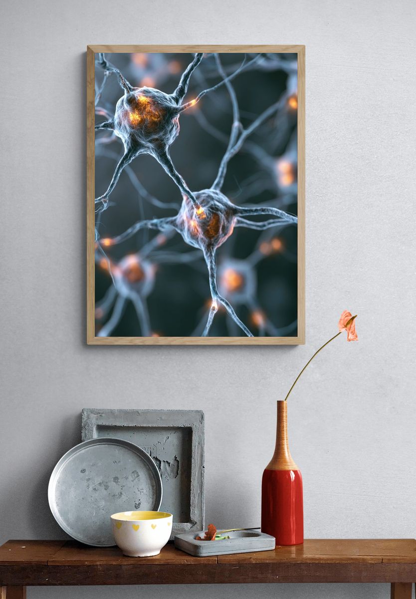 Neural Network Glow Poster. — room view 3