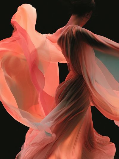 Coral Flow Abstract Print.