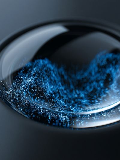 Blue Liquid Orb Abstract Poster.