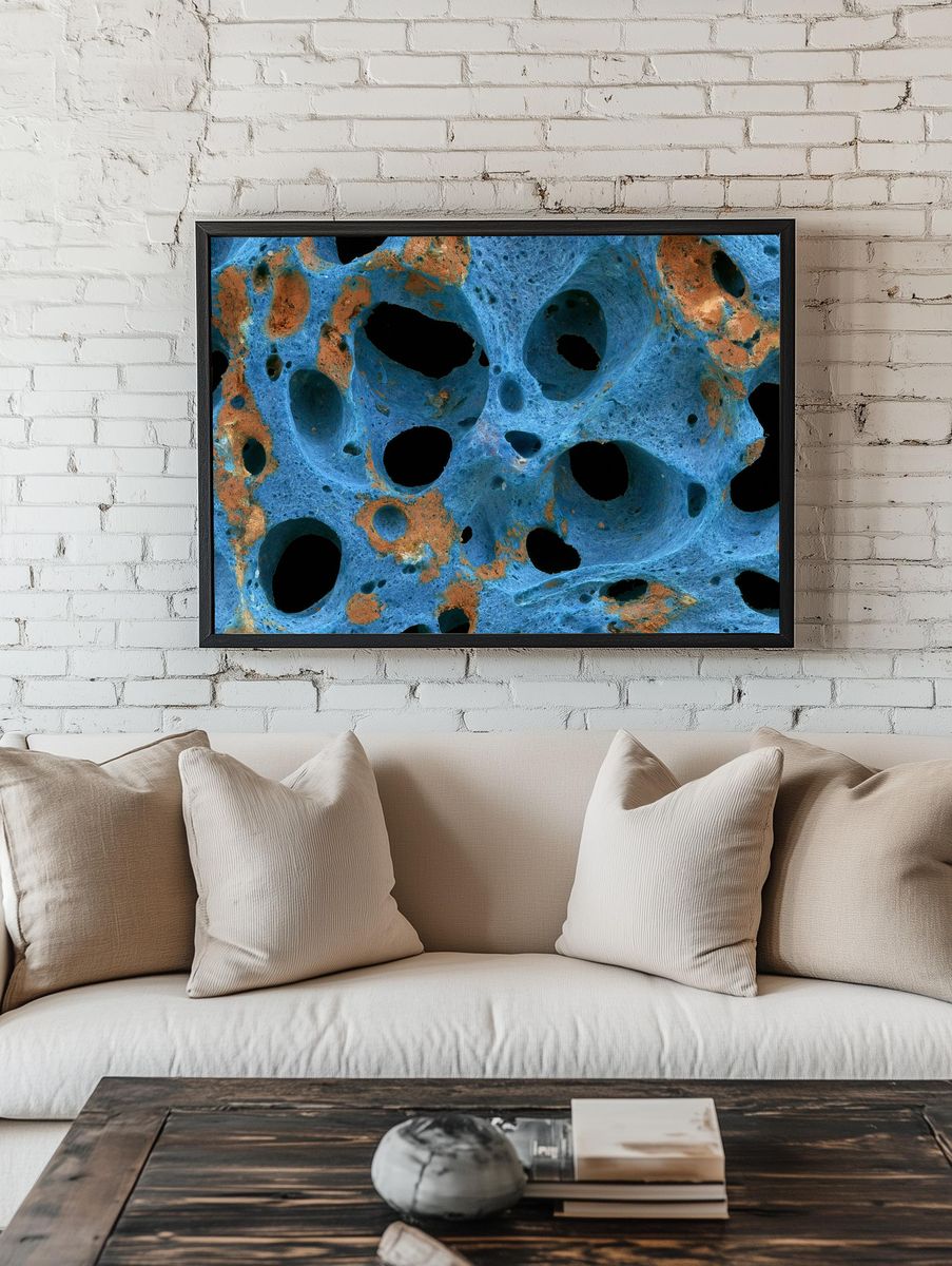 Blue Coral Texture Abstract Poster. — room view 1