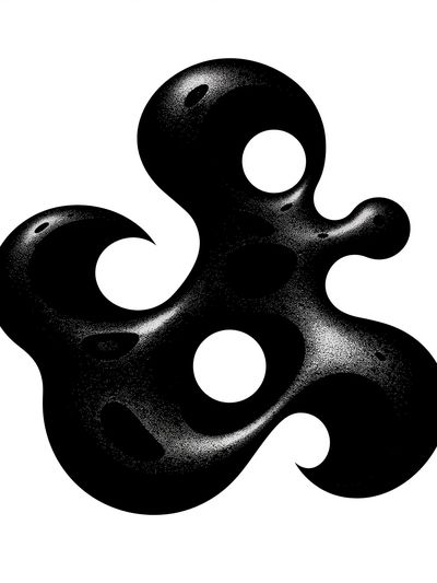 Organic Black Abstract Poster.
