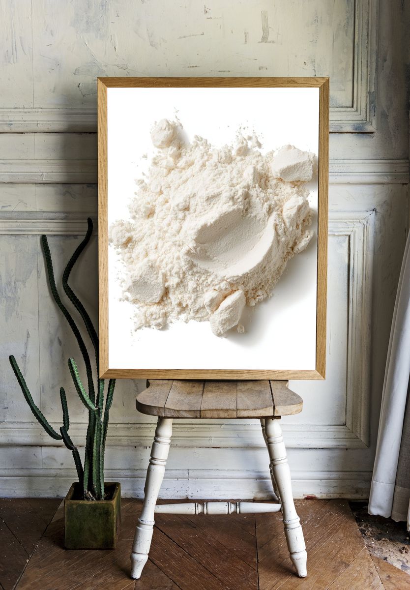 Cream Powder Texture Print. room preview