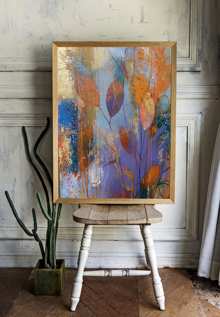Abstract Leaf Texture Poster. room preview