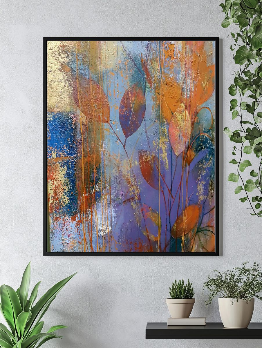 Abstract Leaf Texture Poster. — room view 4