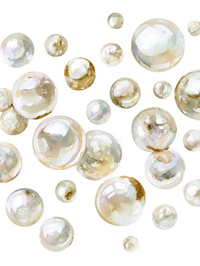 Pearl Bubble Watercolor Print.