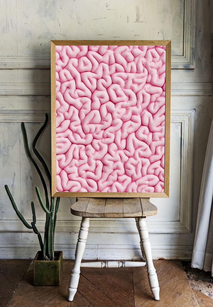 Abstract Brain Texture Poster. — room view 1