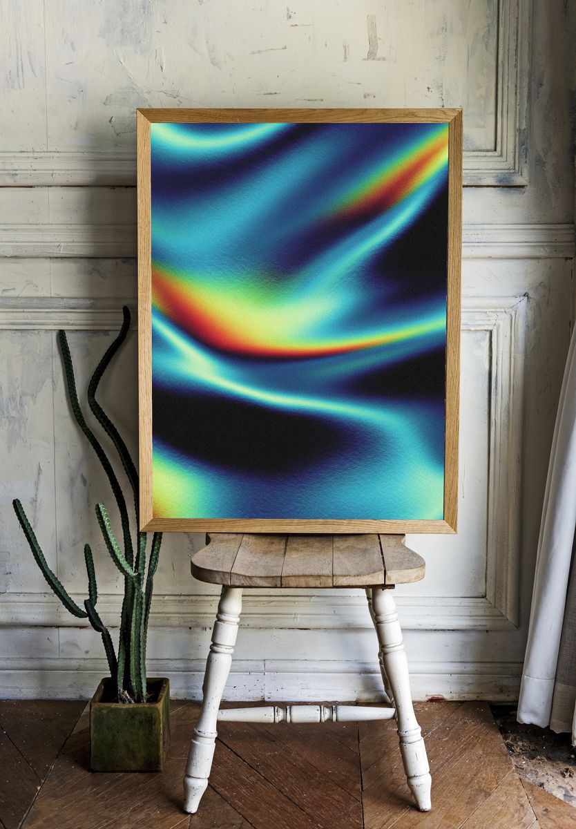 Colorful Abstract Waves Poster. — room view 1