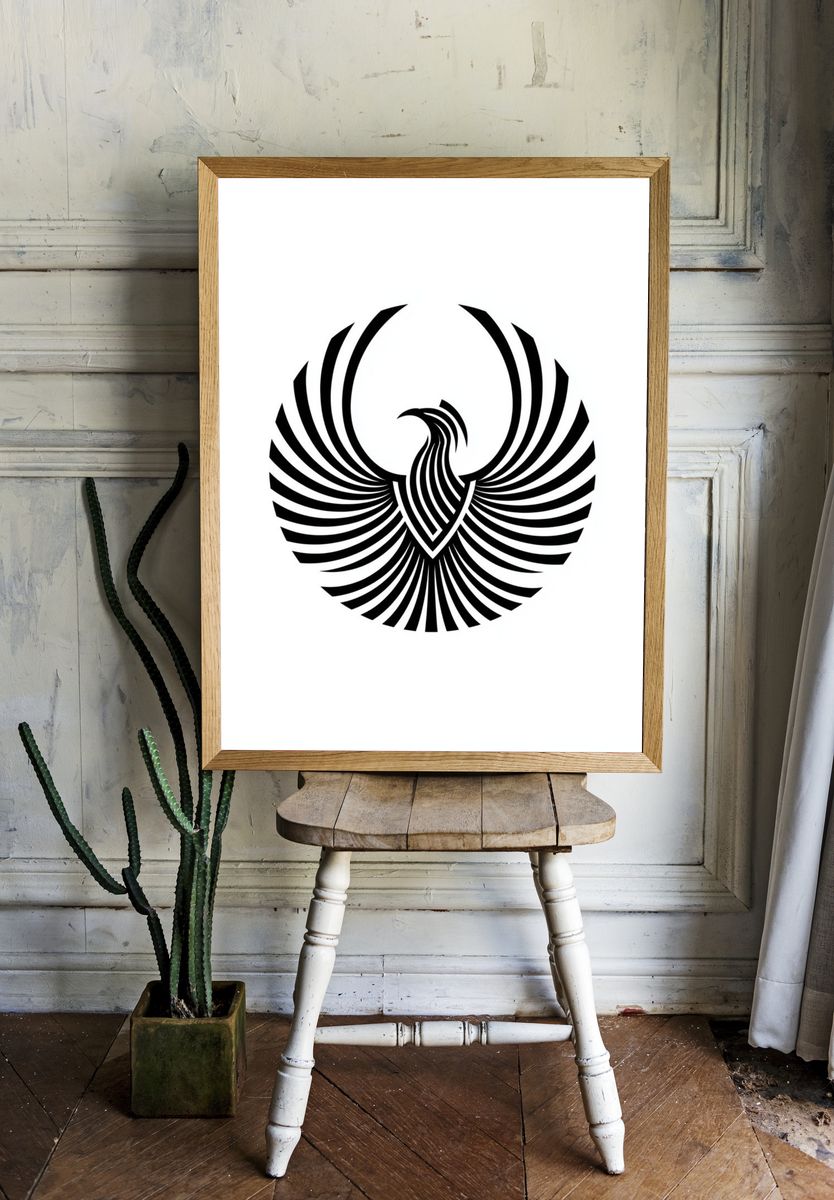 Abstract Phoenix Emblem Poster. room preview