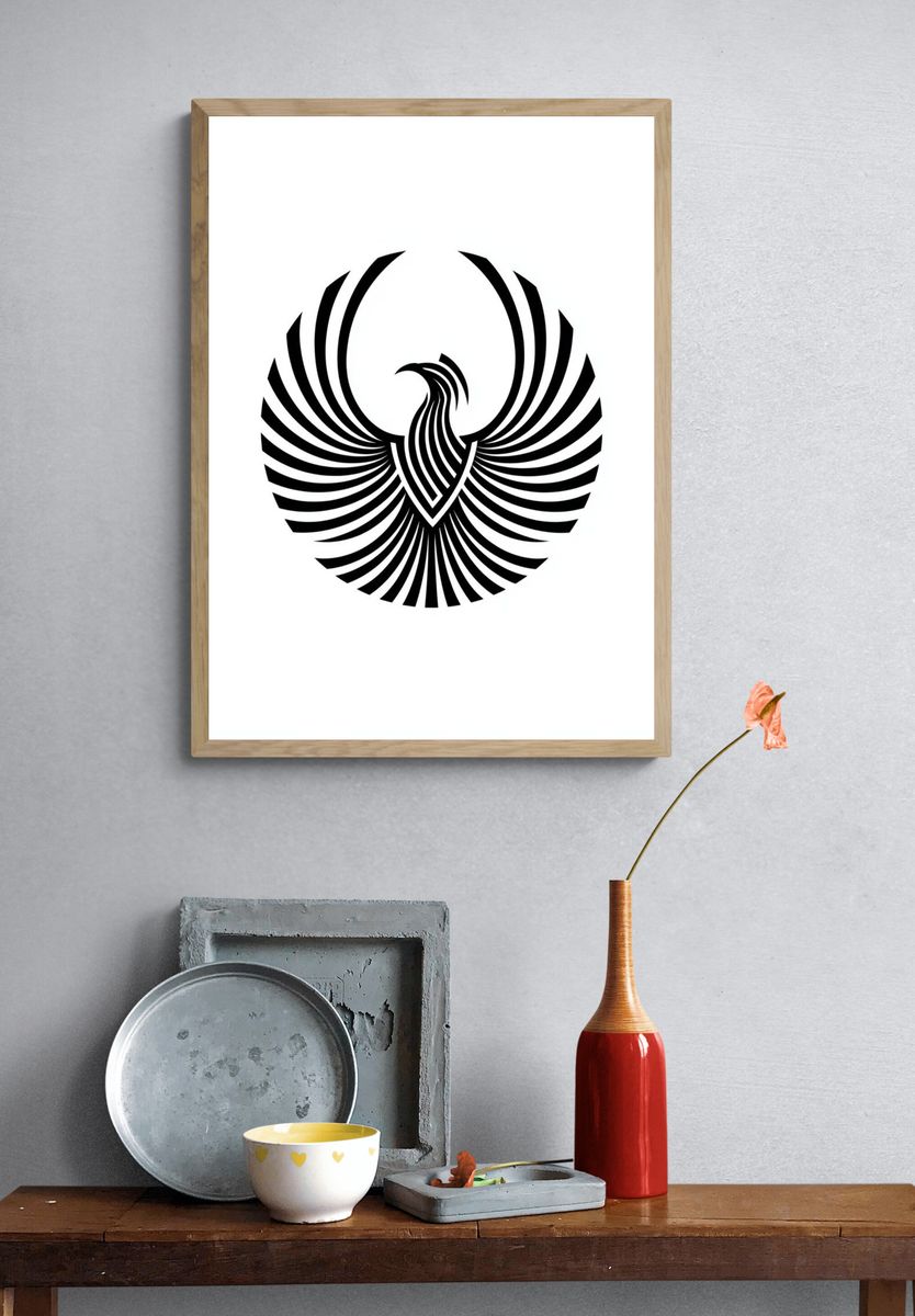 Abstract Phoenix Emblem Poster. — room view 3