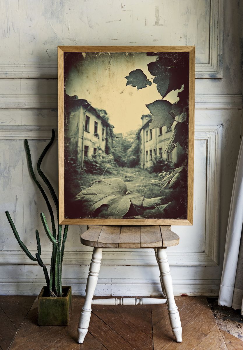 Abandoned Building — Vintage Print room preview