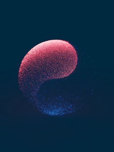 Pink Blue Orb Abstract Poster.
