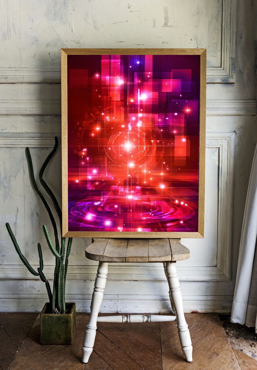 Abstract Light Burst Poster. — room view 1