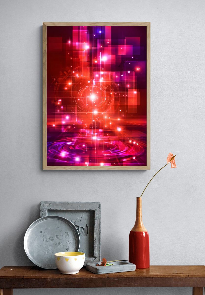 Abstract Light Burst Poster. — room view 3